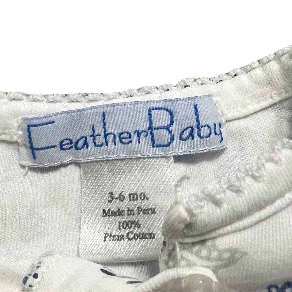 Feather Baby 3-6m Floral Pima Cotton Footie Sleeper